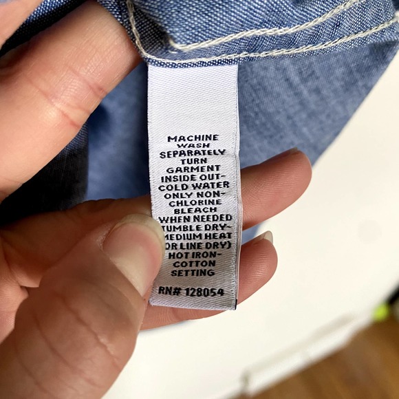 Bonobos Blue Chambray 100% Cotton Short Sleeves Button-Down Shirt Men's Size L - Picture 4 of 5